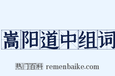 嵩阳道中组词是什么意思的图片